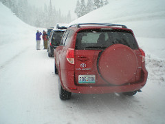 Snowy Roads on way to Mount Hood Meadows