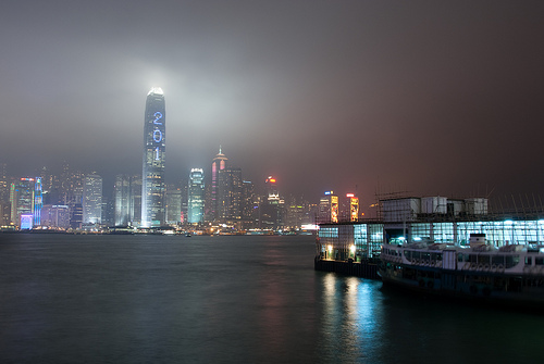 Hong Kong Island at night