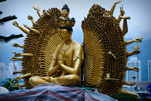 Winged praying buddha