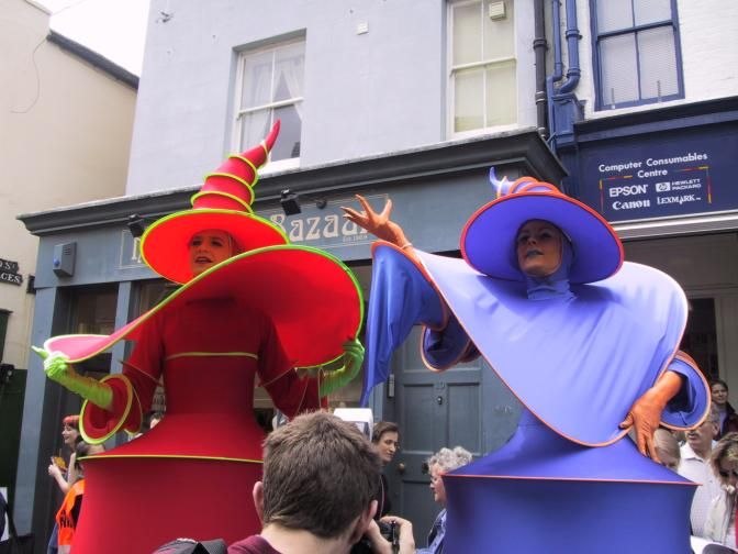 Two charming stilted ladies