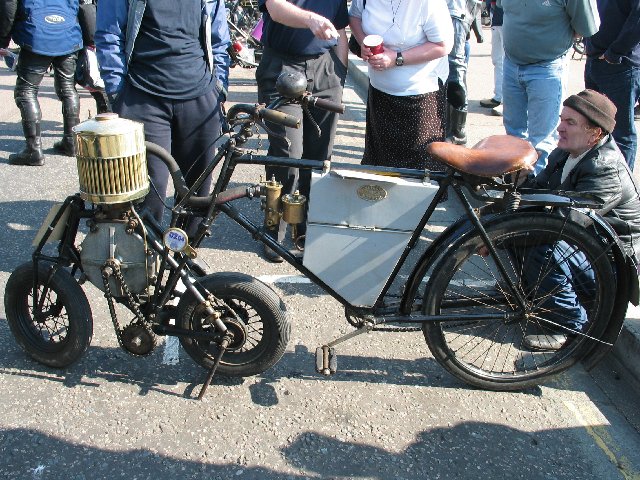 Strange bike with mini front wheels