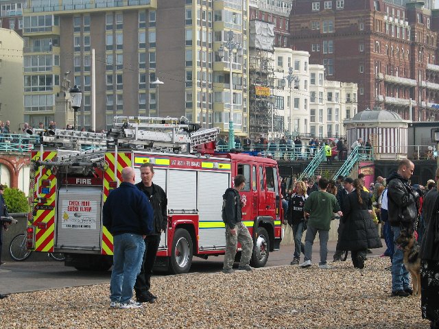 Fire engine arrives