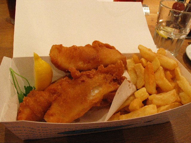 Monkfish and chips