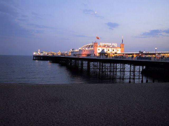 Palace Pier and the moon